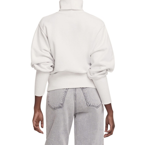AGOLDE NWT Extended Rib High Neck Cream White Turtleneck Balloon Sleeve Sweater - Picture 10 of 15
